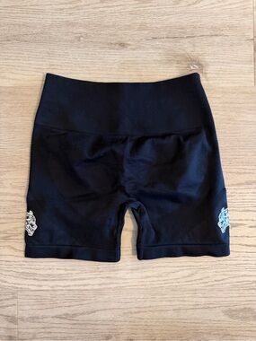 Darc Sport Black High-Waist Bike Shorts with Side Emblems